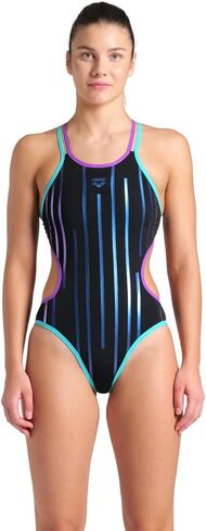ARENA Women's One Metallic Paint Swimsuit Double Cross Back Ladies Bathing Suit in Kuwait