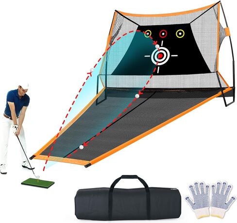 10 X 7 FT Automatic Ball Return Golf Net for Backyard Driving, Golf Practice Net, Golf Hitting Net with Golf Target Screen Cloth Stainless Steel Frame Indoor Outdoor in Saudi Arabia