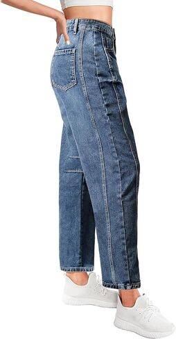 Women's Barrel Jeans for Women Wide Leg Mid Rise Jeans Baggy Loose Trendy Denim Ankle Pants Jeans Boyfriend Jeans in Saudi Arabia