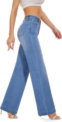 FLYING BANANA Women's High Waisted Wide Leg Baggy Jeans Stretchy Loose Denim Pants in Saudi Arabia