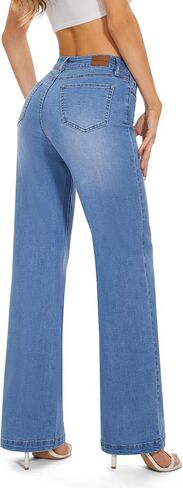 FLYING BANANA Women's High Waisted Wide Leg Baggy Jeans Stretchy Loose Denim Pants in Saudi Arabia
