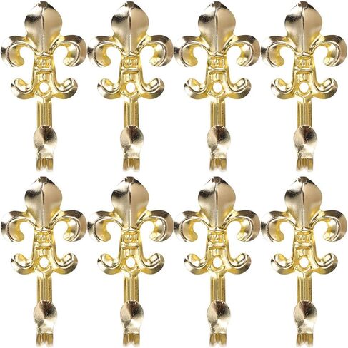 uxcell Set of 8 Curtain Tieback Hooks Metal Vintage Tassel Curtain Drapery Holder Window Holdbacks Wall Hook Clothes Hanger, Gold Tone in Saudi Arabia