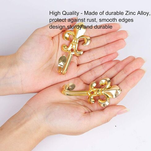 uxcell Set of 8 Curtain Tieback Hooks Metal Vintage Tassel Curtain Drapery Holder Window Holdbacks Wall Hook Clothes Hanger, Gold Tone in Saudi Arabia