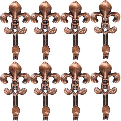 uxcell Set of 8 Curtain Tieback Hooks Metal Vintage Tassel Curtain Drapery Holder Window Holdbacks Wall Hook Clothes Hanger, Gold Tone in Saudi Arabia