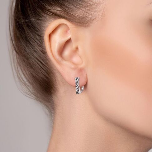 ADMETUS Celtic Knot Hoop Earrings 925 Sterling Silver Leverback Hoop Earrings Huggie Earrings Jewelry Gifts for Men Women with Gift Box in Kuwait