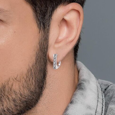 ADMETUS Celtic Knot Hoop Earrings 925 Sterling Silver Leverback Hoop Earrings Huggie Earrings Jewelry Gifts for Men Women with Gift Box in Kuwait