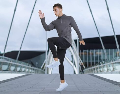 HOTSUIT 1/4 البريدي البلوز رجالي تشغيل قميص ربع البريدي كنزة صوف كم طويل سريعة الجافة خفيفة الوزن عاكسة in Kuwait
