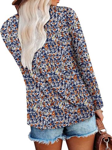 Long Sleeve Shirts for Women Fashion V Neck Basics Casual Top Fitted Tunic Tops in Saudi Arabia