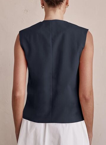 EVALESS Vest for Women 2025 Button Down Sleeveless Blazer Suit Vest Cropped Waistcoat Spring Summer Casual Outfits in Saudi Arabia