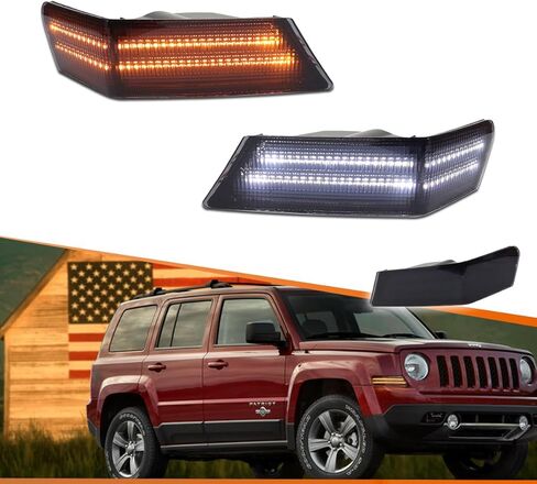 ADIIL Front Parking Light Turn Signal Directional Lamp Kit For 07-17 Jeep Patriot,Clear Lens Driver Left+Passenger Right in Kuwait