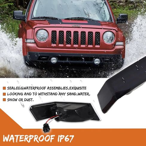 ADIIL Front Parking Light Turn Signal Directional Lamp Kit For 07-17 Jeep Patriot,Clear Lens Driver Left+Passenger Right in Kuwait