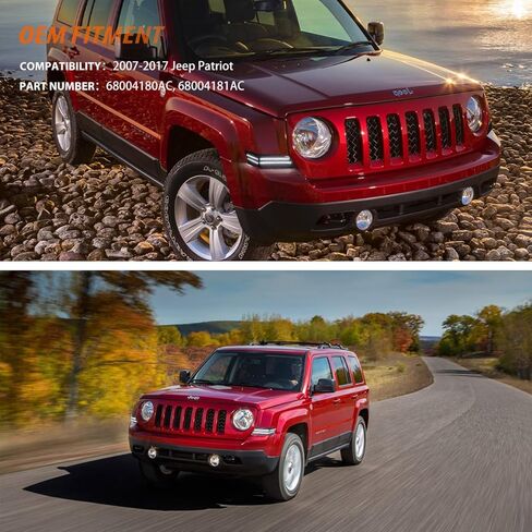 ADIIL Front Parking Light Turn Signal Directional Lamp Kit For 07-17 Jeep Patriot,Clear Lens Driver Left+Passenger Right in Kuwait