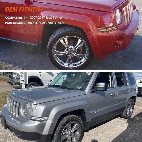 ADIIL Front Parking Light Turn Signal Directional Lamp Kit For 07-17 Jeep Patriot,Clear Lens Driver Left+Passenger Right in Kuwait