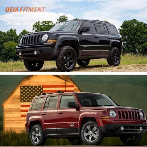 ADIIL Front Parking Light Turn Signal Directional Lamp Kit For 07-17 Jeep Patriot,Clear Lens Driver Left+Passenger Right in Kuwait