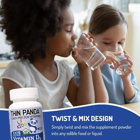 Organic Vitamin D3 Supplement | 100% Of Your RDA | For Strong Bones & Healthy Immunity | Unique Twist & Mix Design | GMO Gluten Vegan & Taste Free | For Kids Ages 3 & Under| 90 Servings | Lil' Kids in Saudi Arabia
