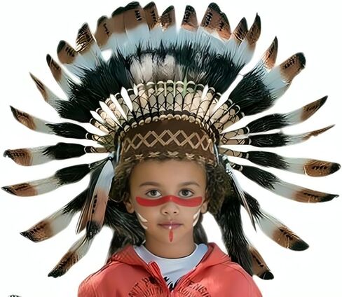 غطاء رأس هندي للأطفال من Theworldoffeathers 5-8 سنوات. اسم المنتج in Kuwait