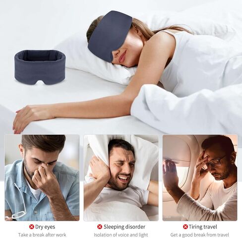 Sleep Mask for Women Men 100% Handmade Cotton - Eye Mask Sleep with Double Thickened Nose Wing for Fully Light Blocking in Saudi Arabia