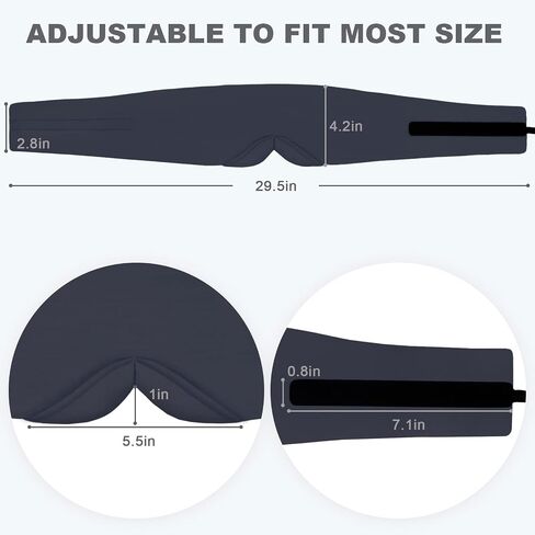 Sleep Mask for Women Men 100% Handmade Cotton - Eye Mask Sleep with Double Thickened Nose Wing for Fully Light Blocking in Saudi Arabia