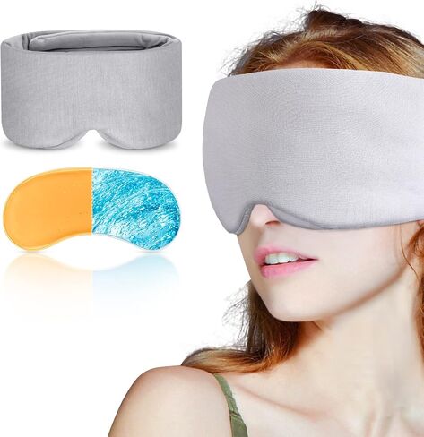 Sleep Mask for Women Men 100% Handmade Cotton - Eye Mask Sleep with Double Thickened Nose Wing for Fully Light Blocking in Saudi Arabia