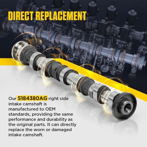 5184380AG 5184380AF Right Side Intake Camshaft Compatible for Jeep, Dodge, Chrysler, Ram 3.6L Engine V6 Models, 3.6L Intake Camshaft Replace 05184380AH, 5184380AD, 5184380AE with 2-Year Service in Saudi Arabia