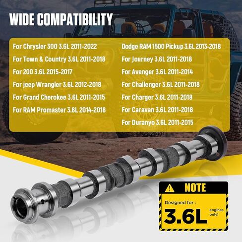 5184380AG 5184380AF Right Side Intake Camshaft Compatible for Jeep, Dodge, Chrysler, Ram 3.6L Engine V6 Models, 3.6L Intake Camshaft Replace 05184380AH, 5184380AD, 5184380AE with 2-Year Service in Saudi Arabia