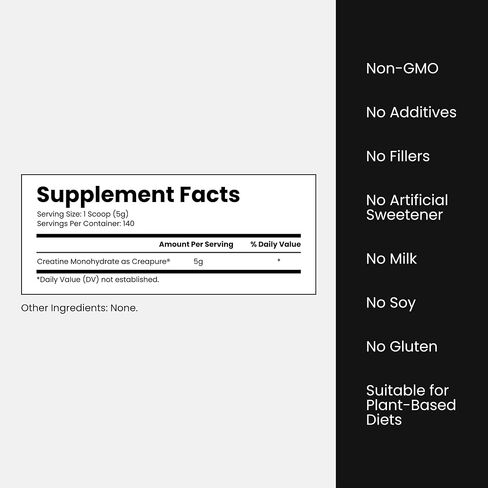 Purest Creatine On The Planet! - Build Muscle, Recover Faster, Enchance Cognition - Highest-Grade, HPLC Tested, NSF Certified, 100% Creapure - Unflavored, 750g, 5g Per Serv (150 Servings) in Saudi Arabia