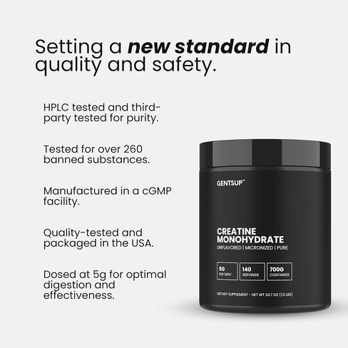 Purest Creatine On The Planet! - Build Muscle, Recover Faster, Enchance Cognition - Highest-Grade, HPLC Tested, NSF Certified, 100% Creapure - Unflavored, 750g, 5g Per Serv (150 Servings) in Saudi Arabia