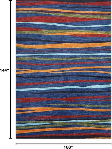 GAOMON 2x6 Long Hallway Runner Rug Machine Washable Kitchen Runner Rug Colorful Modern Abstract Area Rug Indoor Throw Floor Carpet for Living Room Bedroom Laundry, 2' x 6' Blue in Saudi Arabia