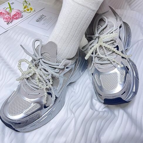 Pearl Bow Shoe Charms for Sneakers, shoelace Decorations Charms Clips Shoes Buckle Pearl Beaded Chain DIY Shoe Lace Sneakers Bag Keychain Charms in Saudi Arabia