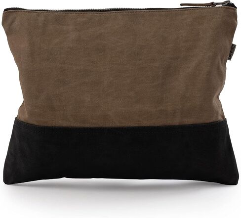 Barebones Neelum Zipper Pouch: Stylish Tool Bag & Travel Bag for Office Supplies, Makeup, and Chargers – Versatile Pencil Pouch with Durable Waxed Canvas and Water-Resistant Design (Large) in Saudi Arabia