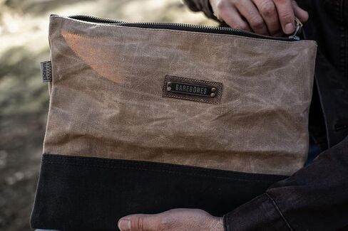 Barebones Neelum Zipper Pouch: Stylish Tool Bag & Travel Bag for Office Supplies, Makeup, and Chargers – Versatile Pencil Pouch with Durable Waxed Canvas and Water-Resistant Design (Large) in Saudi Arabia