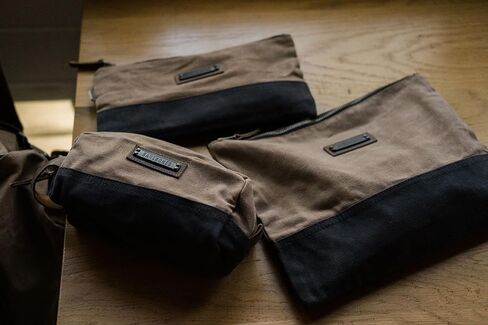 Barebones Neelum Zipper Pouch: Stylish Tool Bag & Travel Bag for Office Supplies, Makeup, and Chargers – Versatile Pencil Pouch with Durable Waxed Canvas and Water-Resistant Design (Large) in Saudi Arabia
