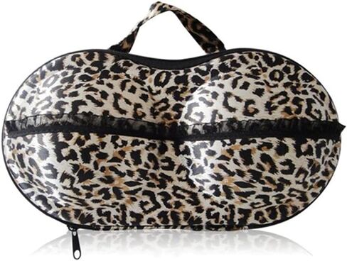 حقيبة تخزين نسائية من إكسسوارات السفر للملابس الداخلية والملابس الداخلية وحمالة الصدر وحقيبة مستحضرات التجميل، رائعة للسفر وتنظيم خزانة ملابسك وأمتعتك. (طباعة الفهد) in Kuwait