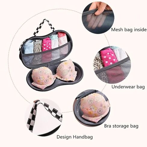 حقيبة تخزين نسائية من إكسسوارات السفر للملابس الداخلية والملابس الداخلية وحمالة الصدر وحقيبة مستحضرات التجميل، رائعة للسفر وتنظيم خزانة ملابسك وأمتعتك. (طباعة الفهد) in Kuwait
