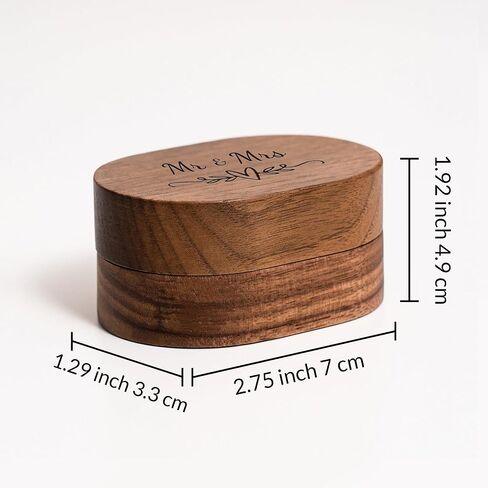 Ring Box, Wedding Ring Box for Proposal, Engagement, Handmade Wooden Rustic Ring Holder, Ring Storage Box Stocking Stuffers Her Valentine's Day Christmas Gift Thanksgiving Gift (Mr & Mrs) in Saudi Arabia