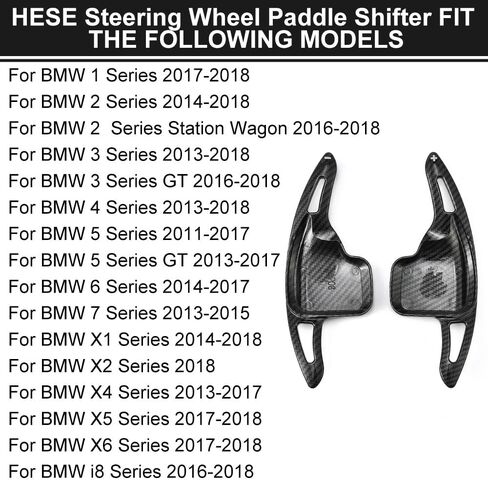 JSCARLIFE Steering Wheel Shift Paddle Extended Shifter Trim Cover for B-MW, ABS Metal Steering Wheel Paddle Shifter Compatible with B-MW 1 2 3 4 5 6 7 X1 X2 X4 X5 X6 i8 series (Carbon Fiber Black) in Saudi Arabia
