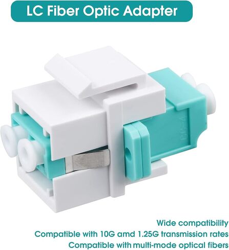 10-Pack LC/UPC Fiber Optic Coupler Keystone Jack Modular for Patch Panels and Wall Plates LC Duplex Singlemode in Saudi Arabia