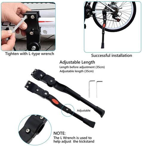 Bike Kickstands, Side Kickstand, Bike Stand,Adjustable Support Aluminum Alloy Kickstand, Mountain Bike Bicycle Cycle Prop Kick Stand Rubber Foot in Saudi Arabia