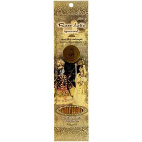 Prabhuji's Gifts Radha Hand-Rolled Spiritual Incense Sticks from India - Aromatic Sticks - Stick Incense for Meditation - Yoga, Relaxation, & Aromatherapy Incense - Patcholi, Cardamon, and Rose