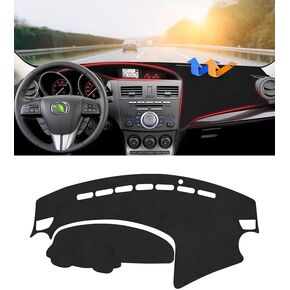 Cartist Dash Cover Fits for Mazda 3 Sedan/Hatchback/MazdaSpeed3 2010 2012 2013 Accessories Dashboard Cover Mat Anti-Slip Pad Carpet Anti-Glare(Suede Material Black)