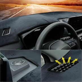 BEERTE Dashboard Cover Mat Fit for Honda CR-V 2023 2024 2025 Upgrade Flannel Dash Cover CRV Car Black Dash Cover Sunshade Glare UV Rays Protector(Without HUD)