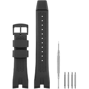 Compatible with Citizen Watch 24mm Band, Soft Silicone Rubber Replacement Strap for Citizen Watch Series AW1475 AW1476 AW1477 AW1479 CA4154 CA4155 CA4155-12L CA4159-03E CA4275, Black