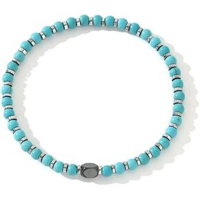 Dainty Turquoise Beaded Bracelet Handmade Stretch Gold Bracelets For Women,Fashion Boho Crystal Gemstone Prom Jewelry Gift.