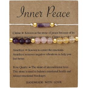 Protection Bracelets for Women Men Healing Crystal Bracelet Spiritual for Women Gemstone Bracelet Beaded Jewelry Natural Stone Bead Bracelets for Women Men