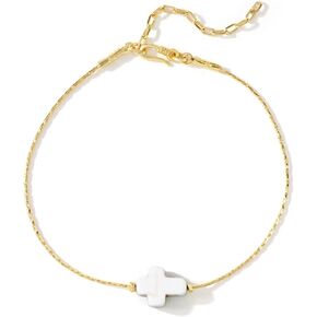 Dainty Cross Beaded Bracelet Handmade Stretch Gold Bracelets For Women, Fashion Crystal Gemstone Prom Jewelry Gift.