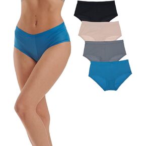 Women's Mesh Boy Short Underwear | 4-Pack Mesh High Absorbency Panties
