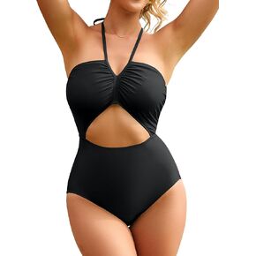 BMJL Women's One Piece Swimsuit Sexy Halter Bathing Suit Flattering Cute Cut Out Ladies Monokini 1 Piece