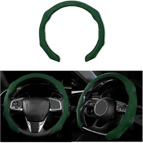 Mandark Car Steering Wheel Cover, Suede Sport Vehicle Steer Wheel Protector Fitting 15 Inch, Non-Slip Comfortable Automotive Interior Decoration Accessories, Universal for Most Cars (Black)