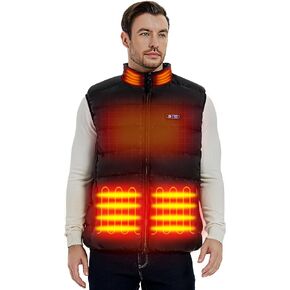 PTAHDUS Men's Heated Vest with Battery Lightweight 4 Heating Zones, with Neck Warmer