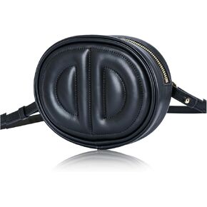 Black Leather fanny pack for women,Fashion Small crossbody bag, Popular exquisite leather belt bag for women.
